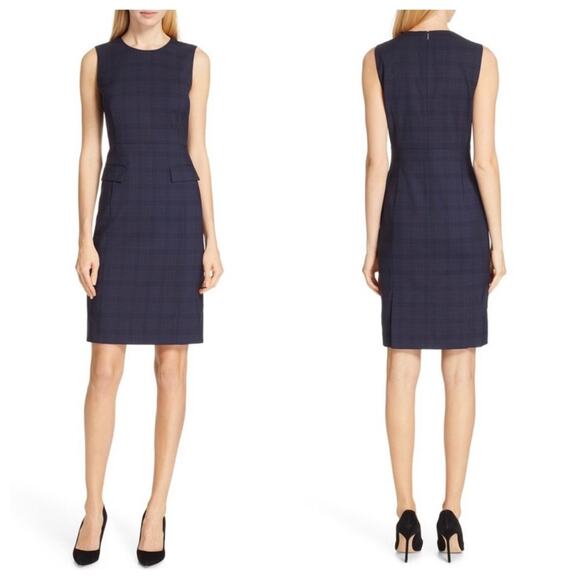 Hugo Boss Navy Wool Knee Length Dress 4P - Picture 1 of 13